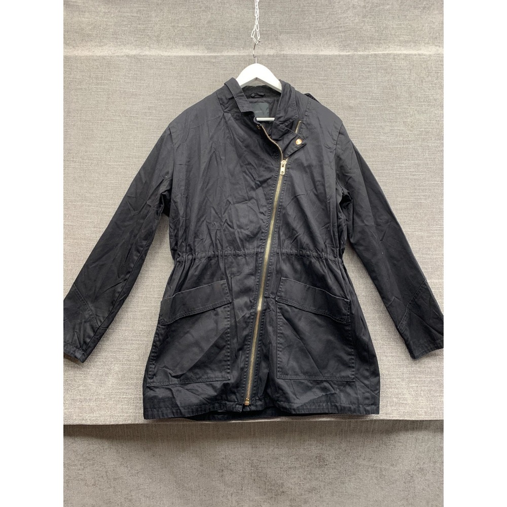 Minimum Serena Jacket Womens 42 Black Utility Field Long Sleeve Asymmetrical Zip